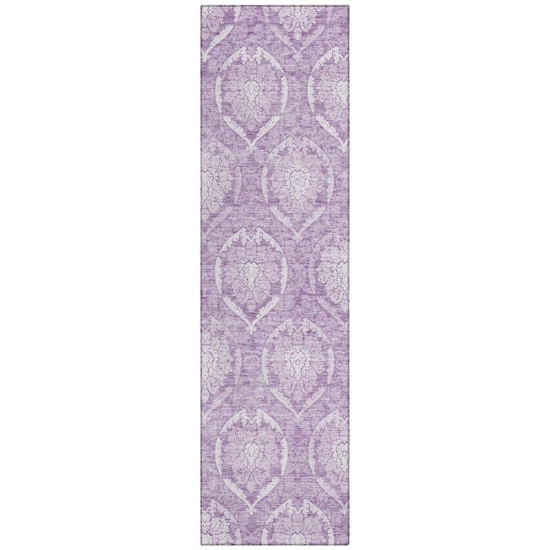 Machine Washable Indoor/ Outdoor Chantille Traditional Damask Rug