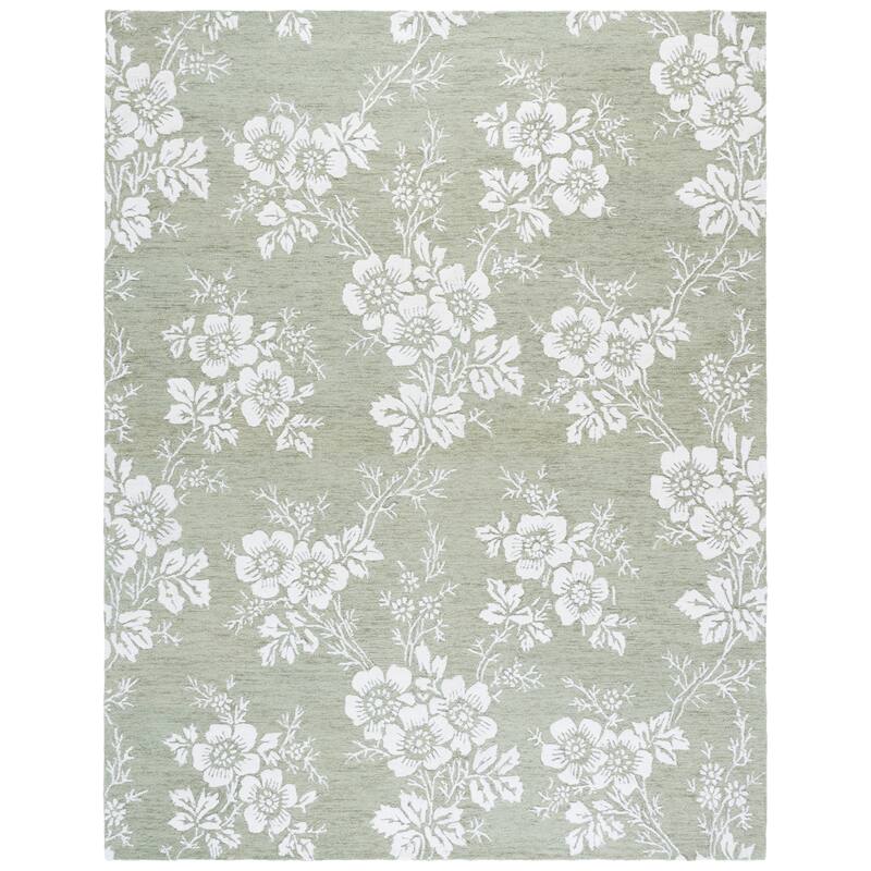 SAFAVIEH Handmade Glamour Riga Modern & Contemporary Viscose Rug - 8' x 10' - Sage/Ivory