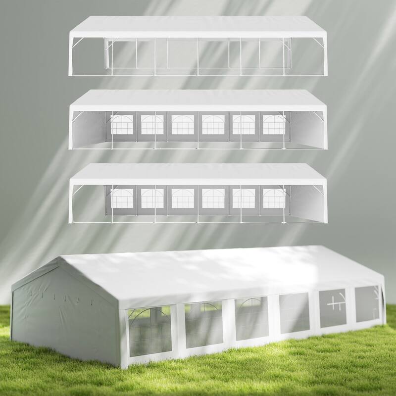 Outsunny White Water-resistant Fabric Heavy-duty Event Tent/Awning