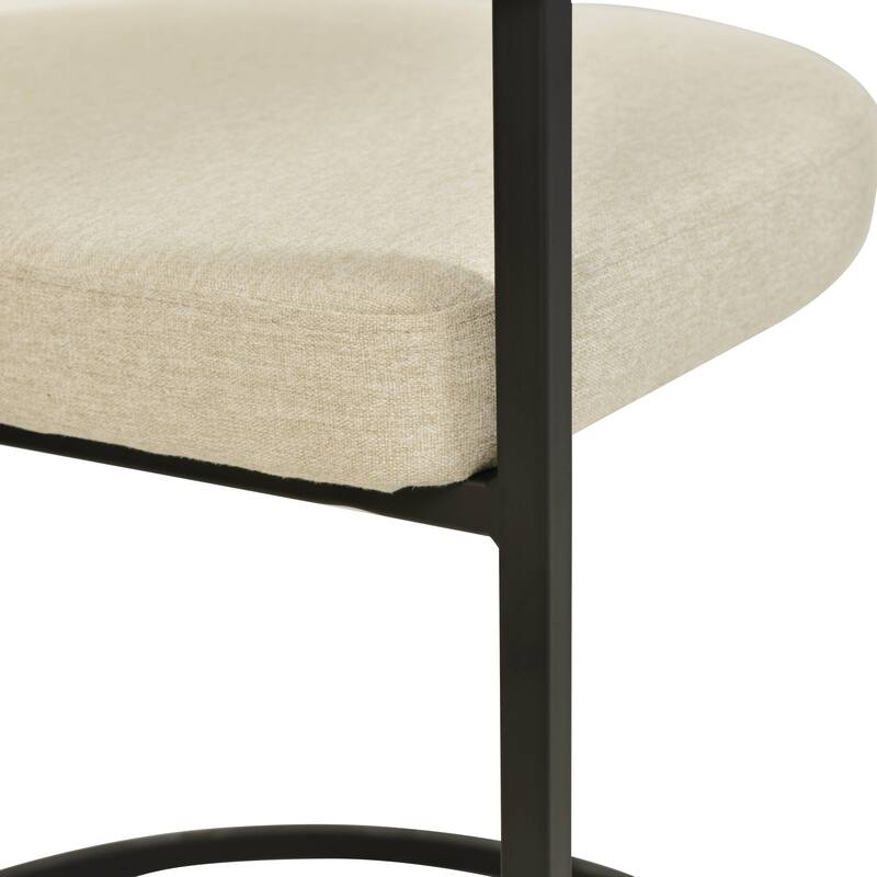 LeisureMod Set of 2 Aero Upholstered in Leather Dining Chair in Iron Accent Armchair in Polyester for Home & Kitchen