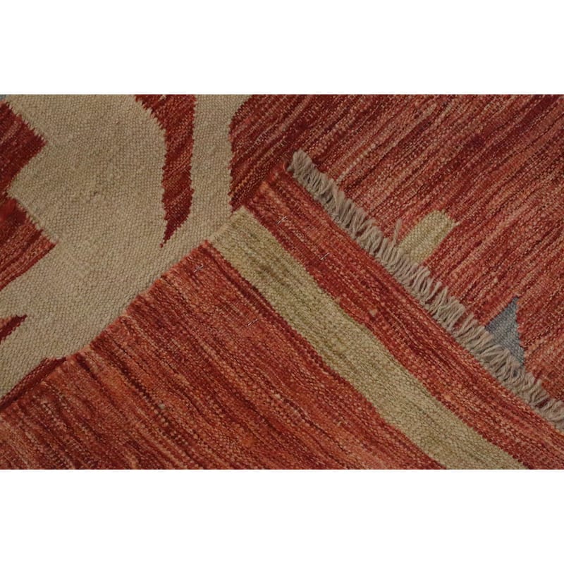 Hand Woven Oriental 100% Wool Carpet Southwestern Modern Multi-Colored Kilim Area Rug - 11' 9'' X 9' 4''