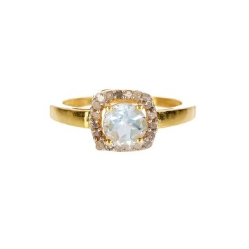 14K Gold White OpalDiamond Ring