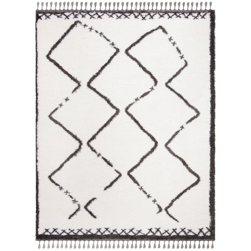 SAFAVIEH Carmella Annedoris Moroccan Shag Trellis 2-inch Thick Rug