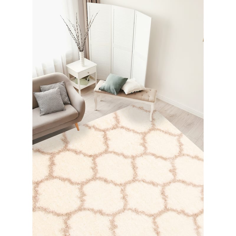 ECARPETGALLERY Agadir Trellis Moroccan Shag Rug