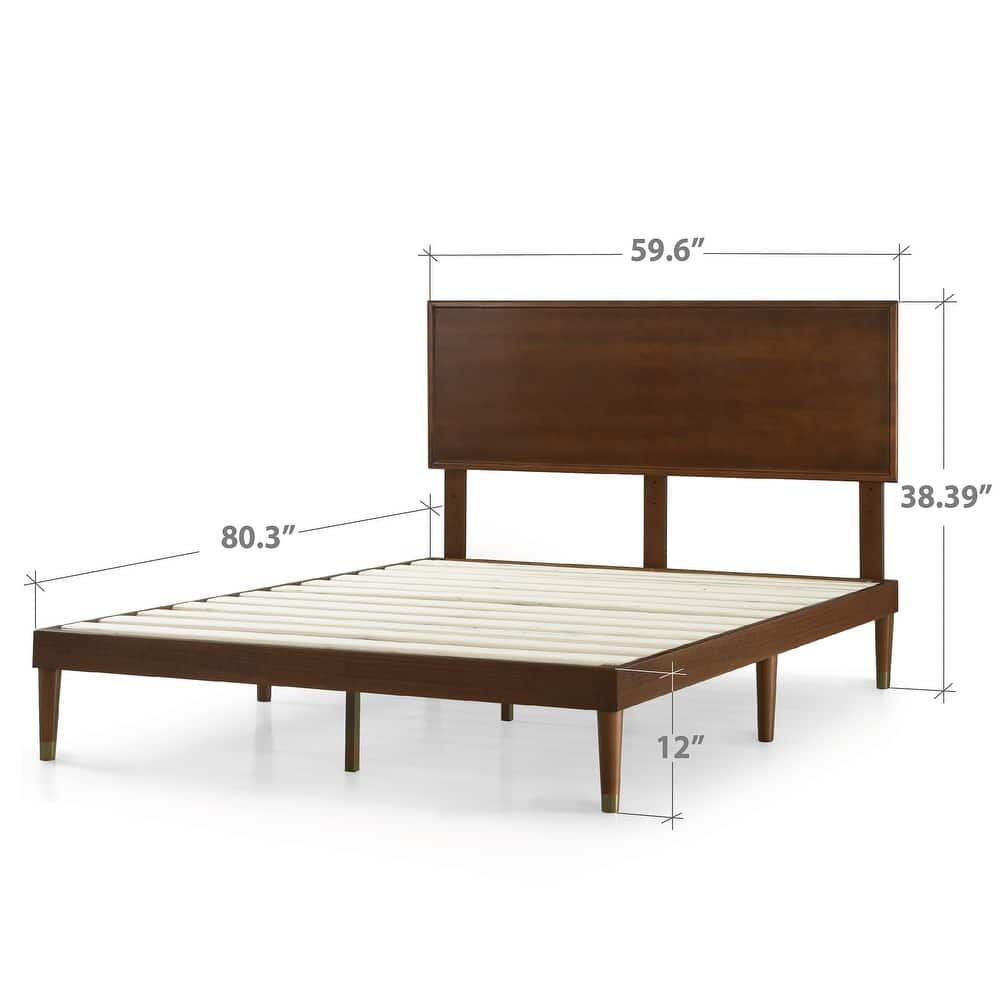 Priage by Zinus Deluxe Mid-century Wood Platform Bed