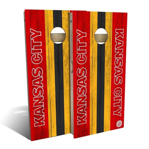 slide 2 of 9, Kansas City Football Outdoor Cornhole Board Set