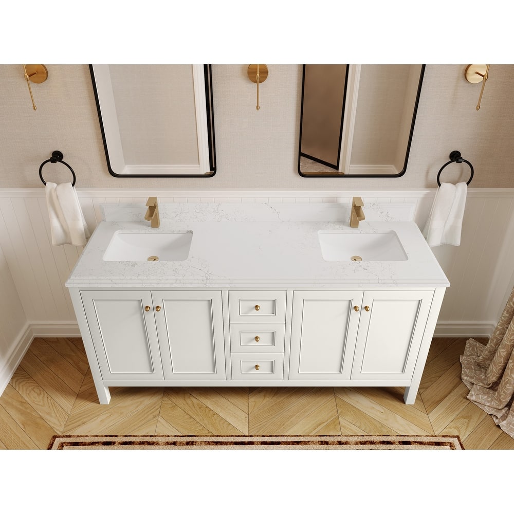 Willow Collections 72 in. W x 22 in. D Nashville Double Bowl Sink Bathroom Vanity with Countertop