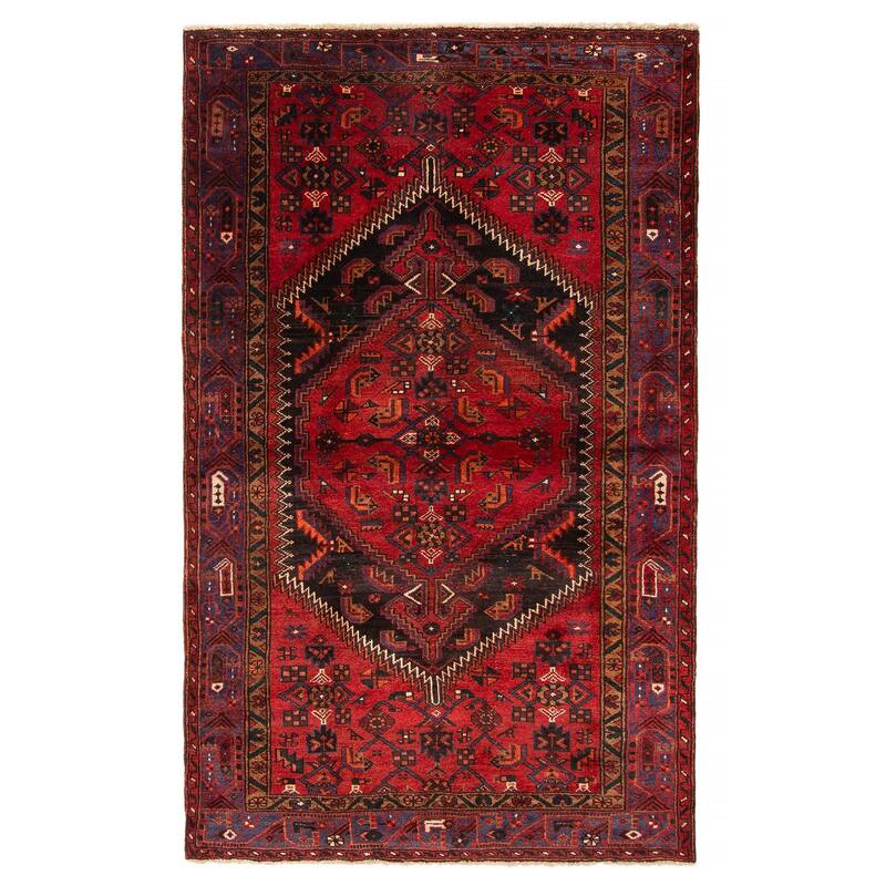 ECARPETGALLERY Hand-knotted Andelz Dark Red Wool Rug - 4' 4" x 7' - Dark Red - 4' 4" x 7' - Rectangle