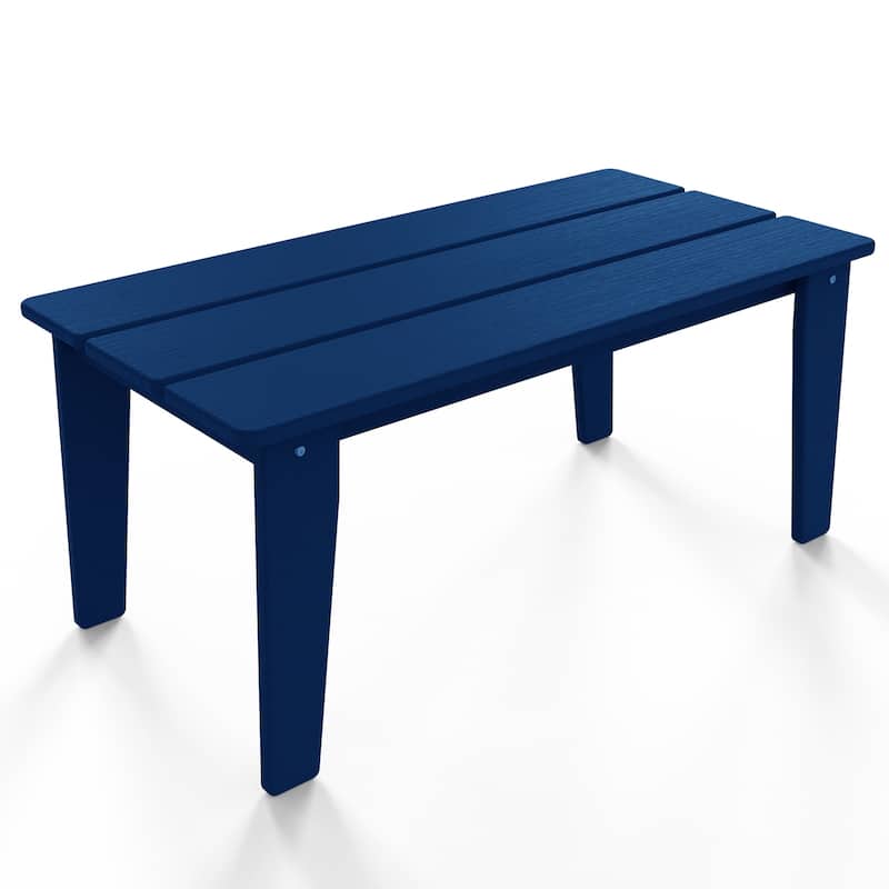 Polydun All Weather Plastic Outdoor Coffee Table - Rectangle - Navy Blue