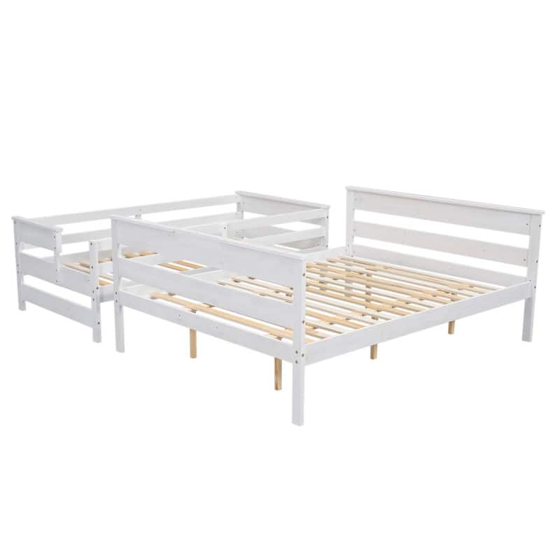 Wood Twin XL over Queen Bunk Bed with Ladder