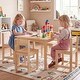 preview thumbnail 14 of 18, Gymax 5-Piece Kids Table and Chairs Set Solid Rubber Wood Toddler