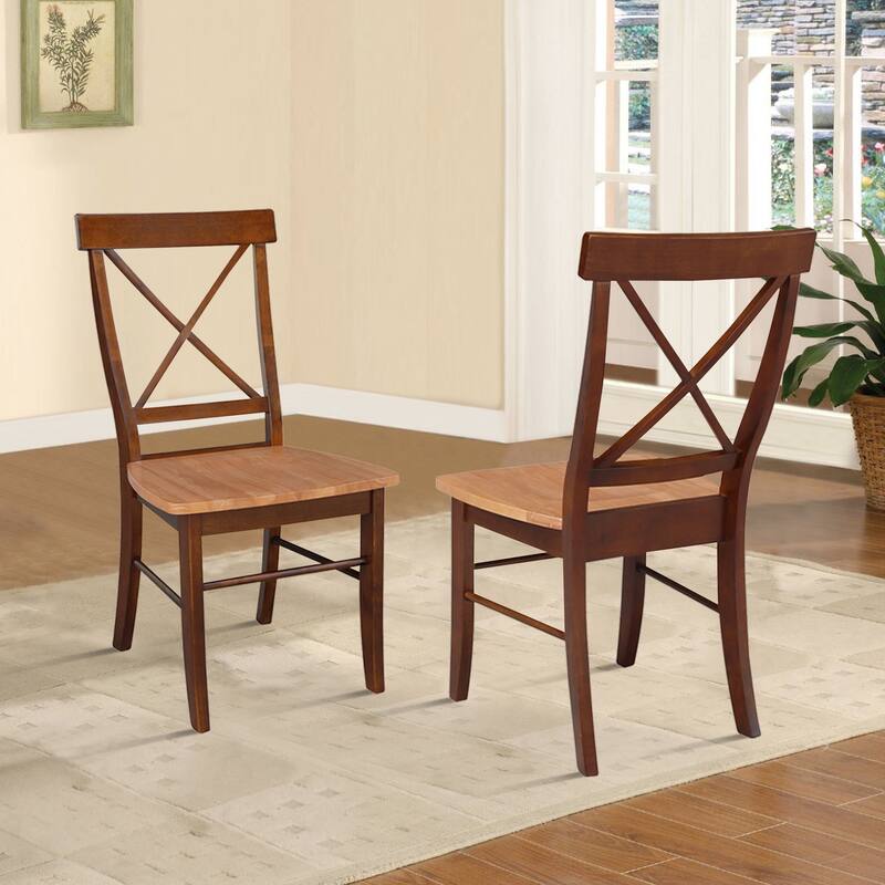 Set of Two X-Back Dining Chairs