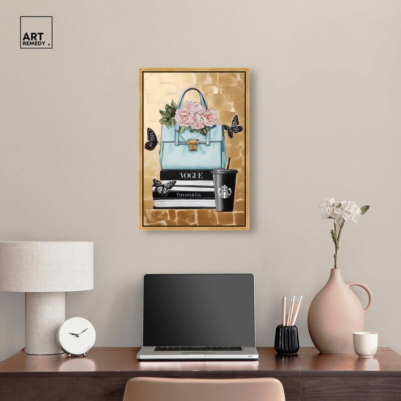 Golden Era of Glam Books Canvas by Art Remedy