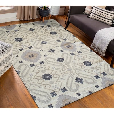 Home Décor Hand-Knotted Wool Oushak Rug, Grey | Luxurious & Timeless Area Rug for Enhancing Your Living Room, Bedroom