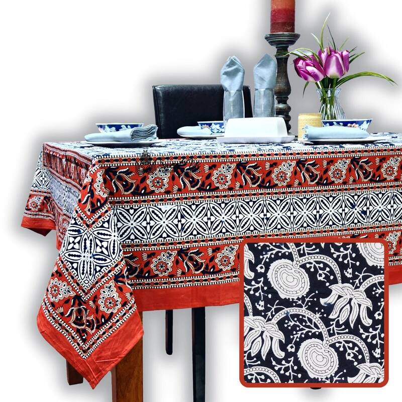 Cotton Floral Tablecloth for Rectangle Tables