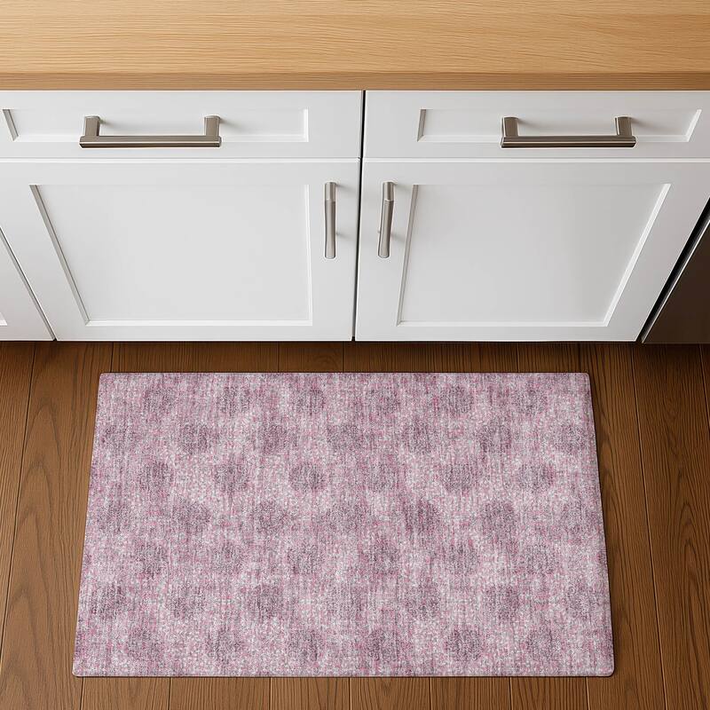 Premium Washable Super Soft Casual Imprints Mayfield Rug - Pink - 1'8" x 2'6"