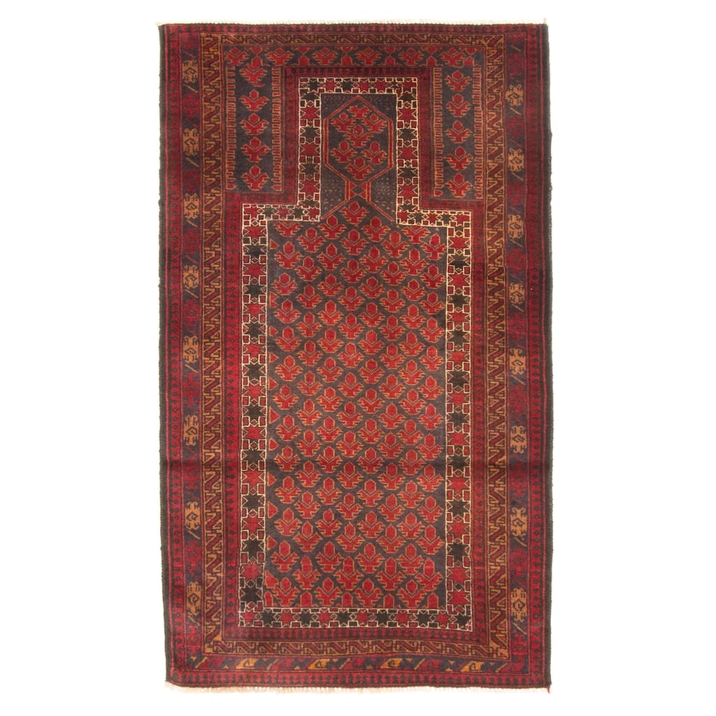 ECARPETGALLERY Hand-knotted Teimani Dark Grey Wool Rug - 2'8 x 4'8