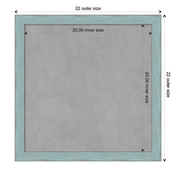 dimension image slide 2 of 17, Framed Magnetic Board, Sky Blue Rustic