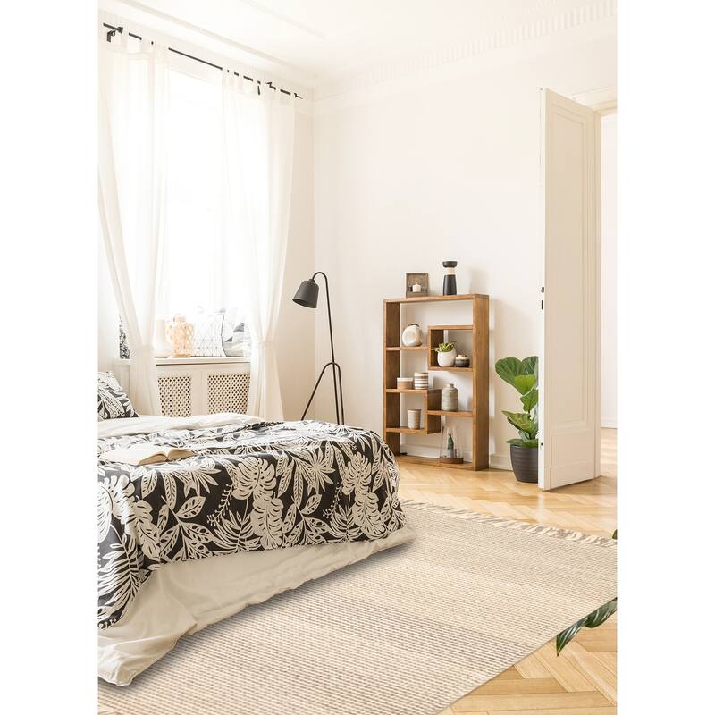 ECARPETGALLERY Braid weave Sienna Brown Wool Rug - 5'2 x 7'7