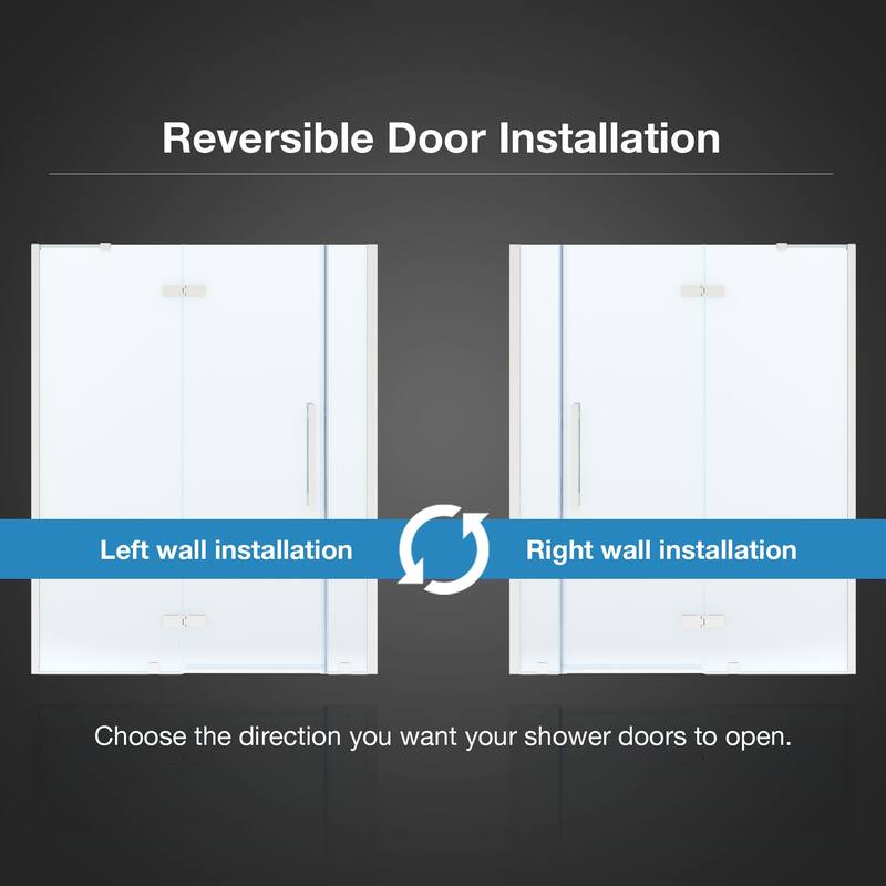OVE Decors Tampa Alcove Frameless Pivot Hinge Shower Door, 2025
