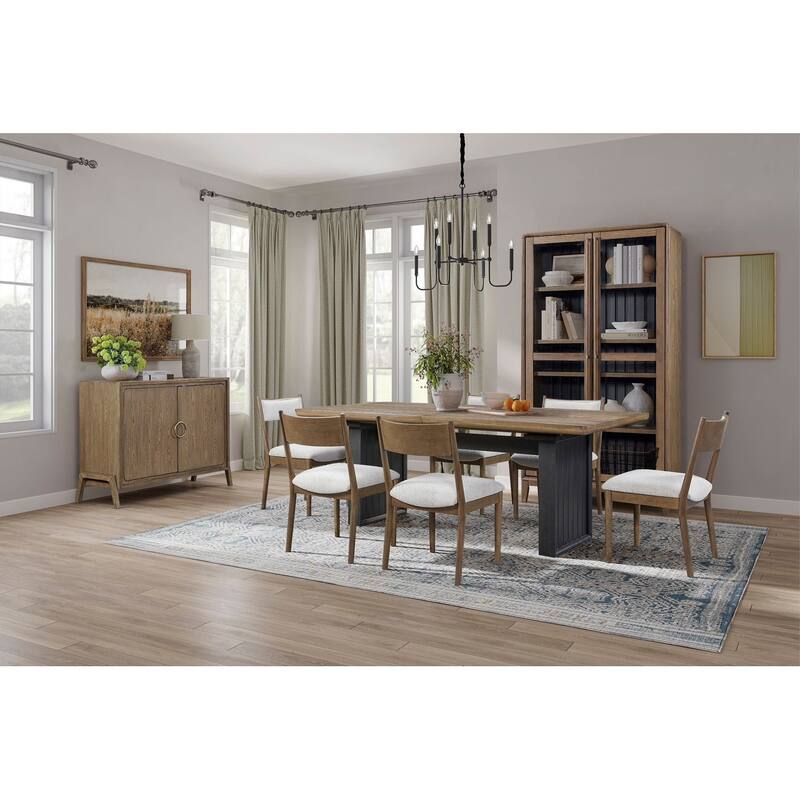 Double Pedestal Table In Latte Finish