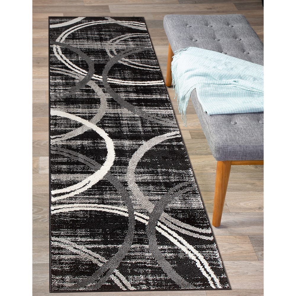 World Rug Gallery Contemporary Abstract Circles Design Area Rug