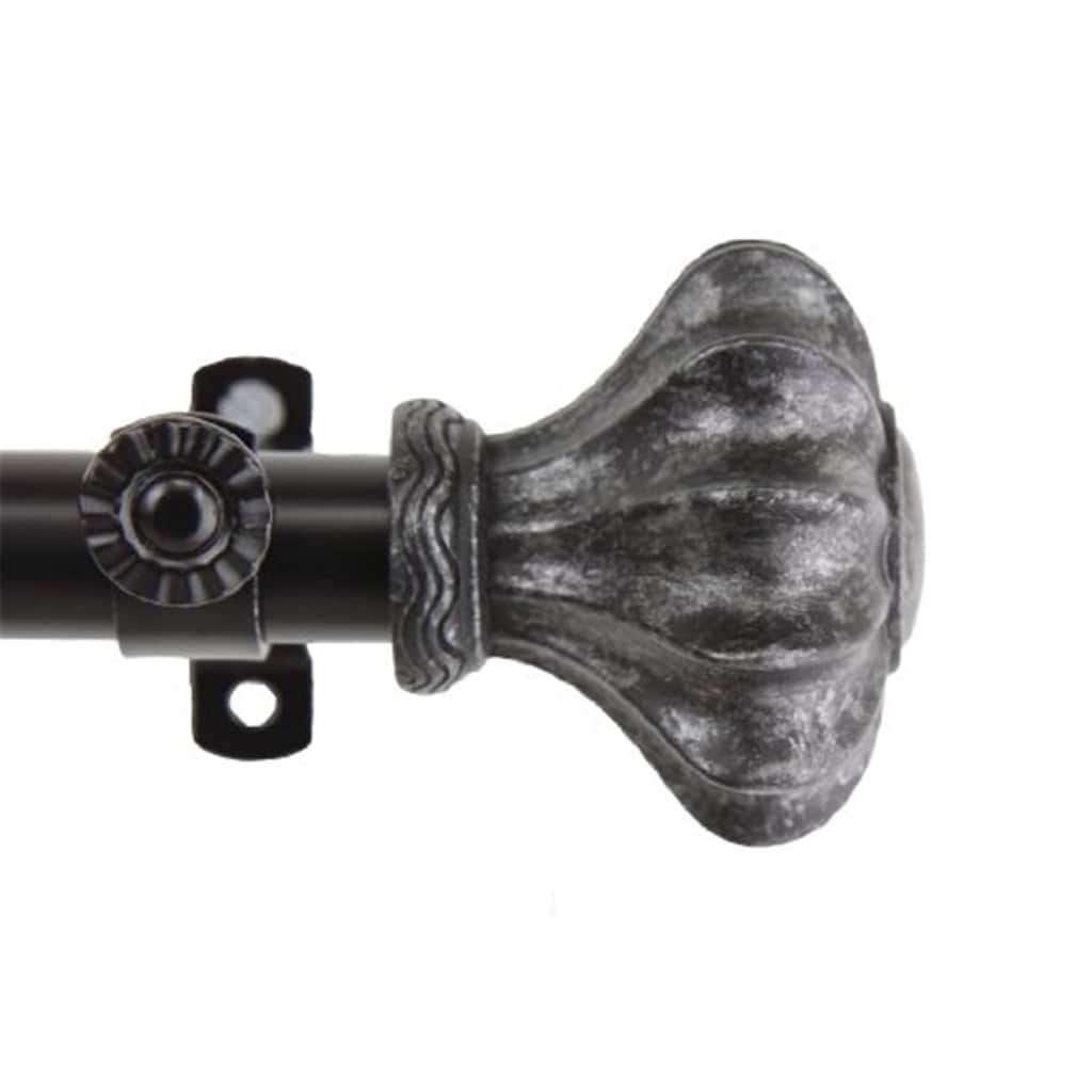 Decorative Window Curtain Rod - Tension Rod, Adjustable, Home Decor, Black Finish, 48 Inch Length - 84