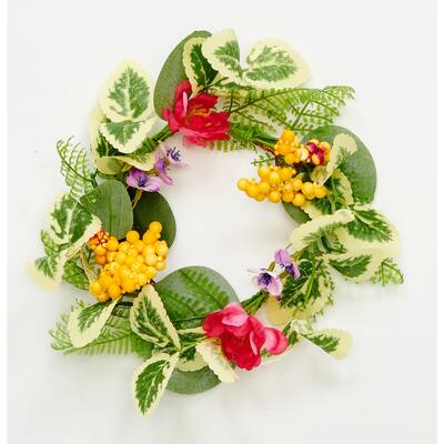10" Garden Flowers Candle Ring, 5" Inner Diameter - 10