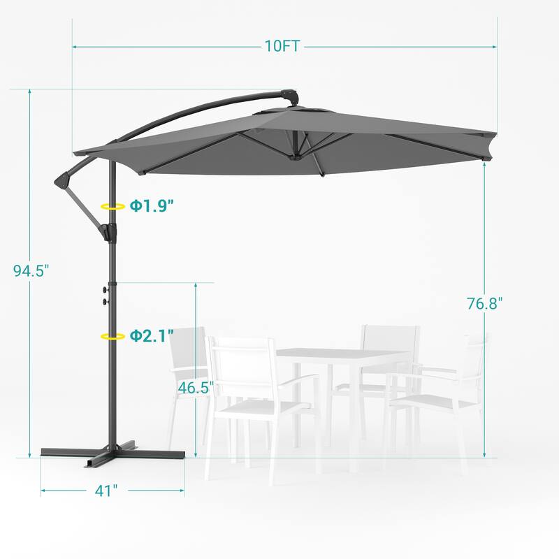 Sonkuki Outdoor 10FT Patio Offset umbrella for Garden