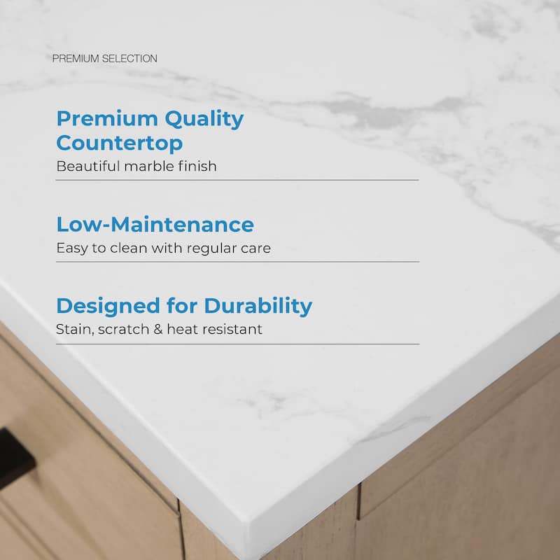 Athea Bathroom Vanity with White Engineered Marble Top