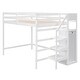 preview thumbnail 32 of 30, Full Size Pine Loft Bed with Storage Wardrobe & Multi-Functional Staircase (350lb Capacity)