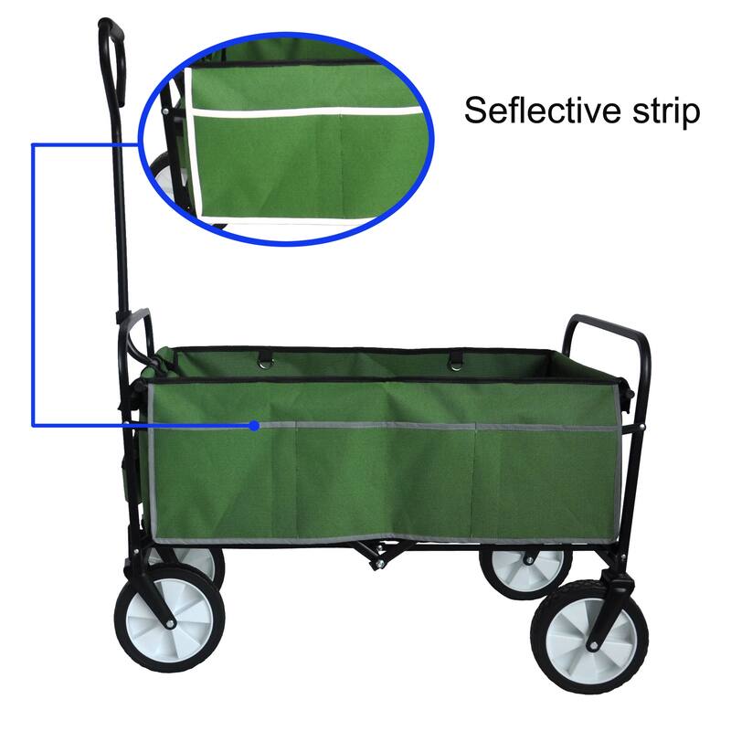 Folding Wagon Garden Shopping Beach Cart - Green