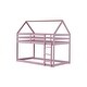 preview thumbnail 20 of 48, Twin over Twin Rubber Wood Floor Bunk Bed, with ladder,Guardrails,House-Shaped-Bunk Bed