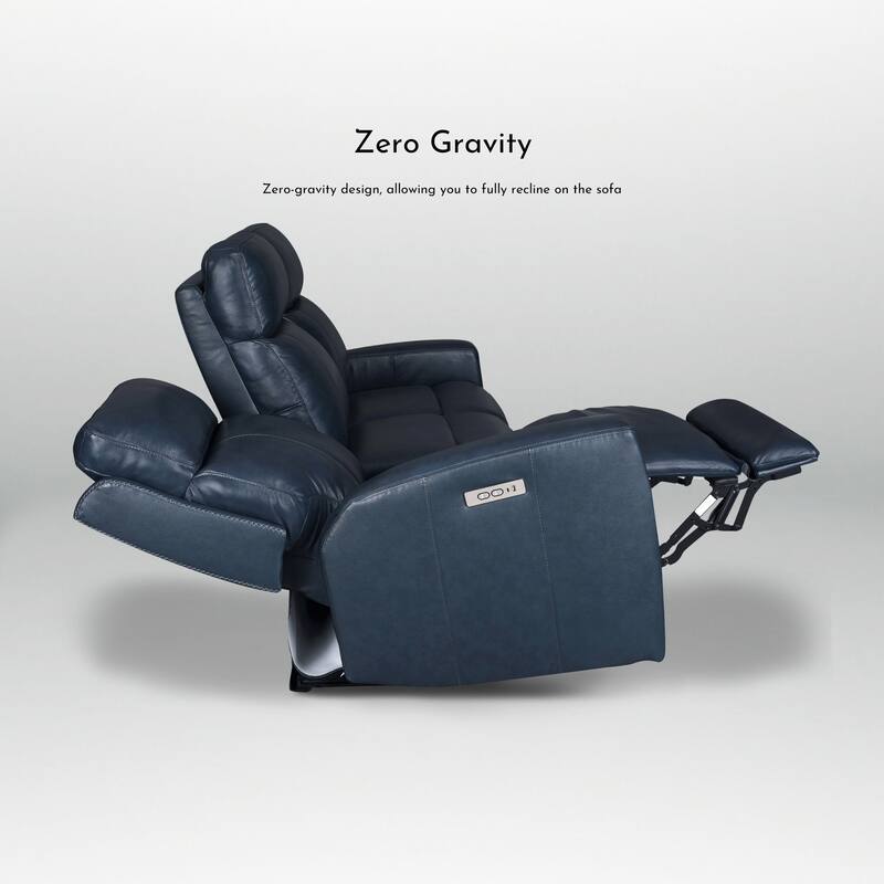 81.5'' Genuine Leather Zero Gravity Power Recliner Sofa with Power Headrest, USB&USB-C Port