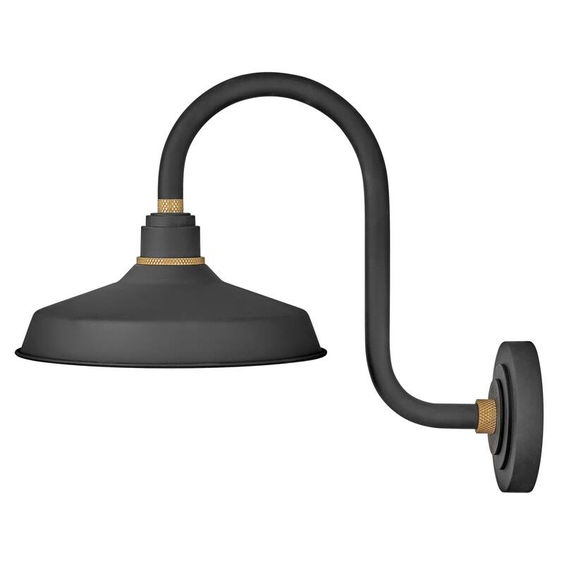 Hinkley Lighting Foundry Single Light 17" Tall Outdoor Wall Sconce - Textured Black / Brass