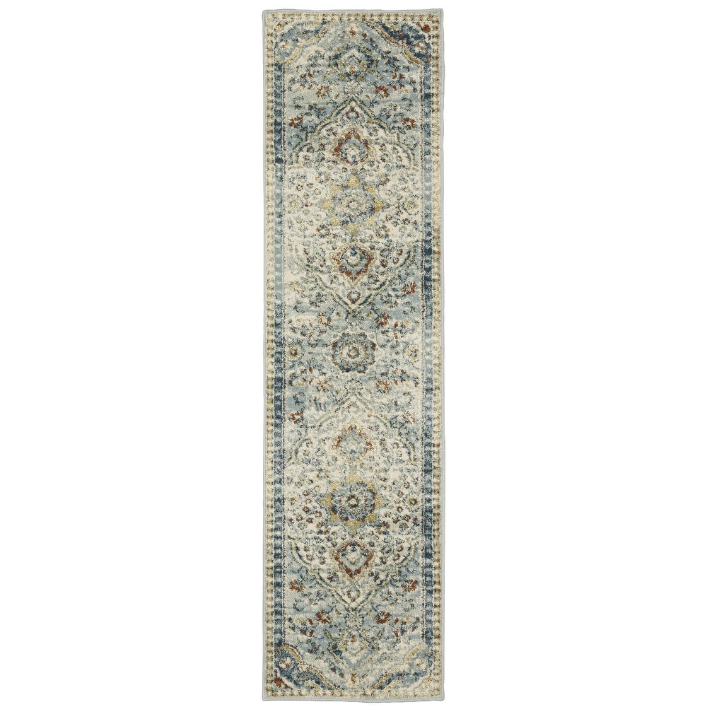 Style Haven Bassel Vintage Medallion Blue/ Multi Indoor Area Rug