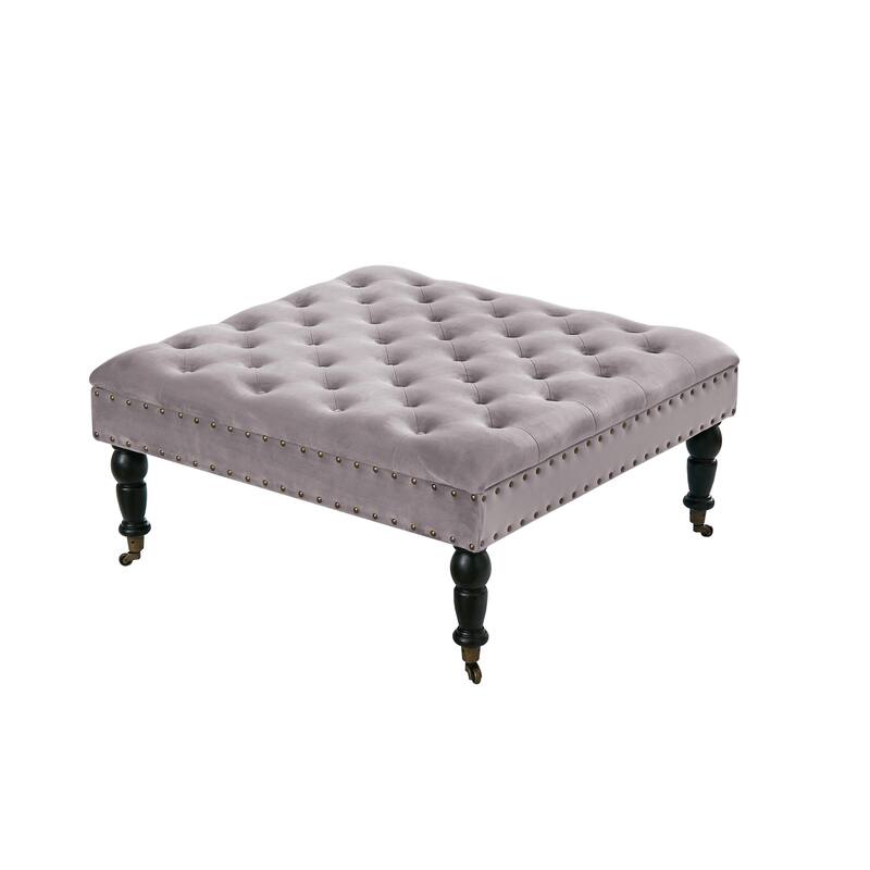 Home Soft Things Supersoft Tufted Coffee Table Ottoman - 33" x 33" x 18"