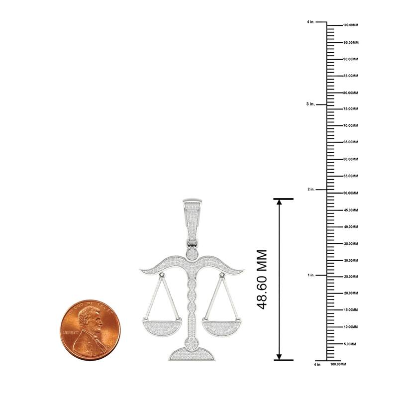1/2ct TDW Diamond Scales of Justice Pendant in 10k Gold for Men