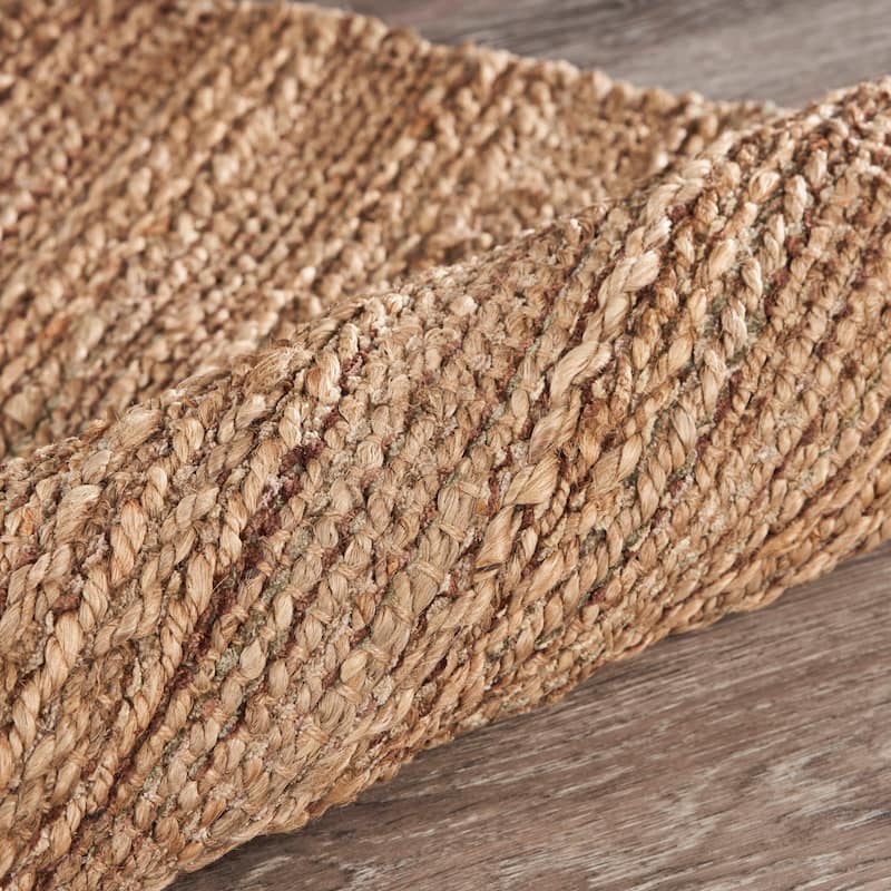 Sevita Organic Jute Geometric Area Rug, Tan and Gold