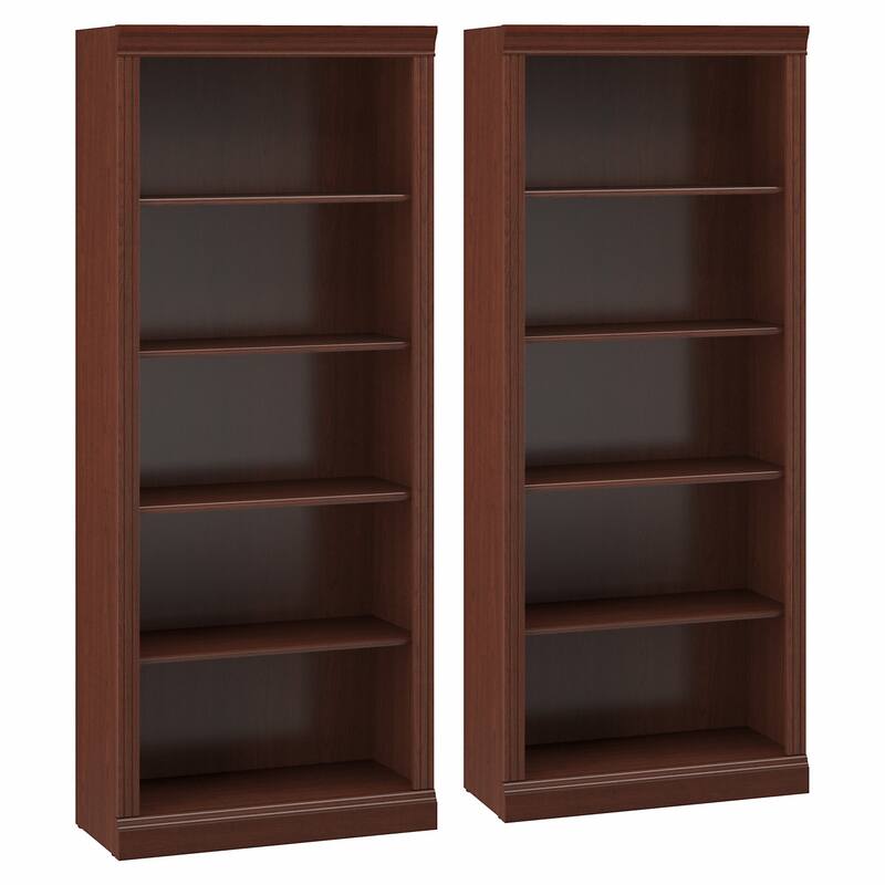 Saratoga Tall 5 Shelf Bookcase - Set of 2 by Bush Furniture