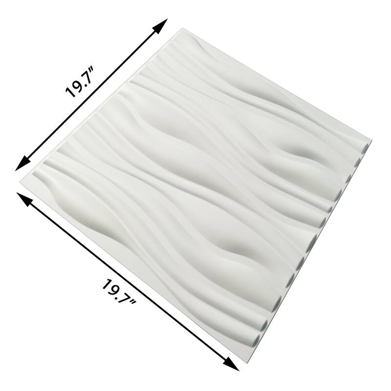 Art3d PVC Wave Board Textured 3D Wall Panels,19.7" x 19.7" (12 Pack)