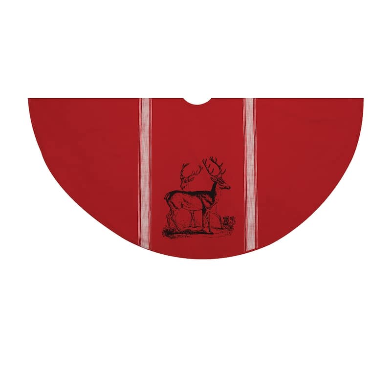 Stag Feed Sack Rustic Christmas Tree Skirt - 54" x 54"