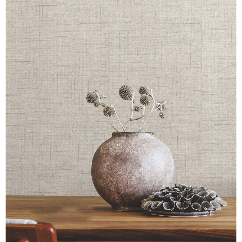 Warner Leon Light Grey Faux Fabric Wallpaper