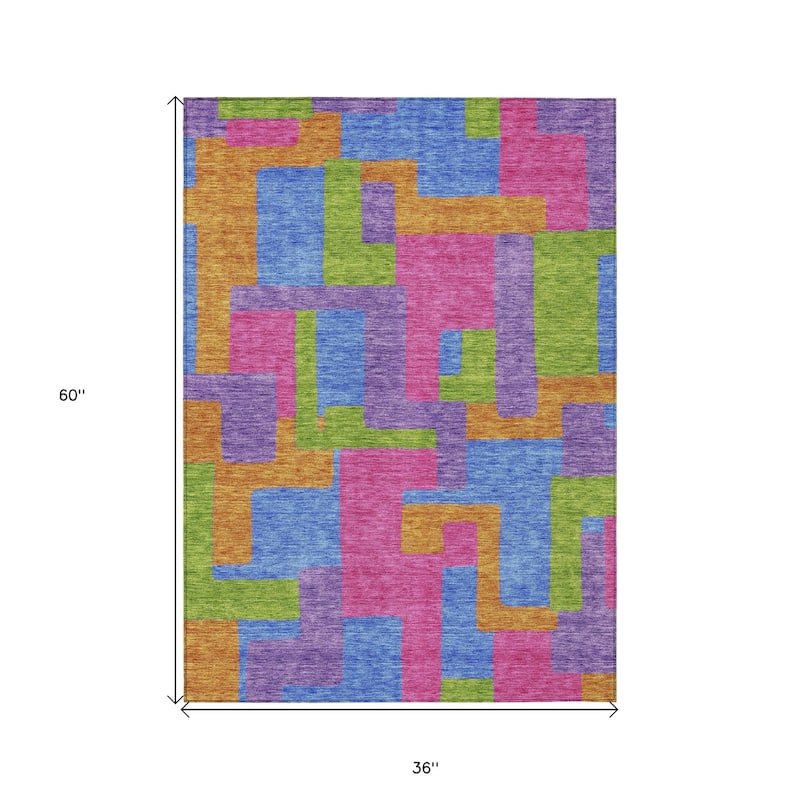 HomeRoots Abstract Transitional Rectangle Outdoor Rug