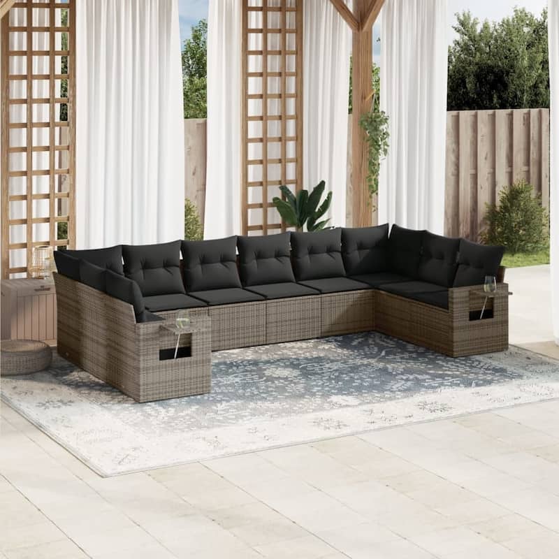 vidaXL Garden Sofa Set - Grey With table