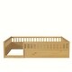 preview thumbnail 5 of 8, Natural Full Size Pine Wood Floor Bed Frame with Fence