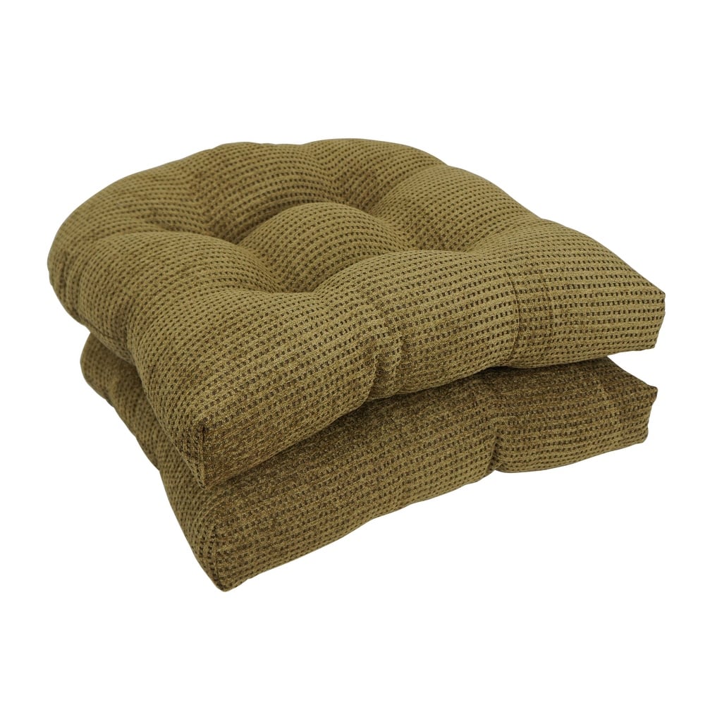 19-inch Rounded Back Jacquard Chenille Chair Cushion - 19 x 19