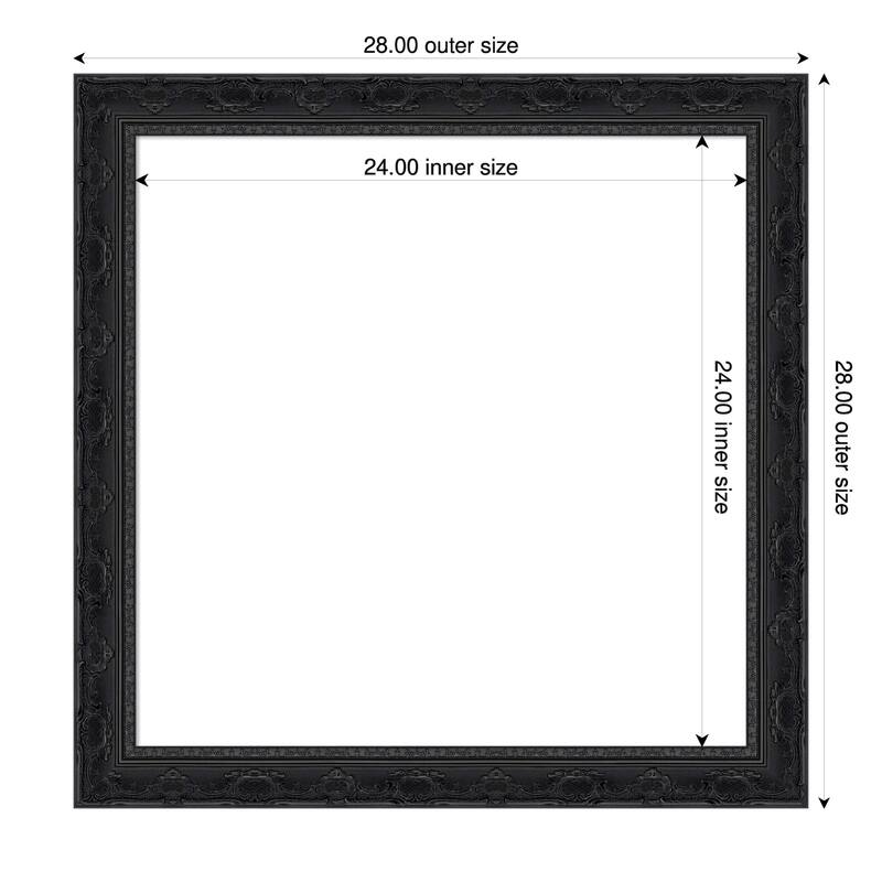 Filigree Framed Dry Erase Magnetic Board - 28 x 28 in - Filigree Gloss Black