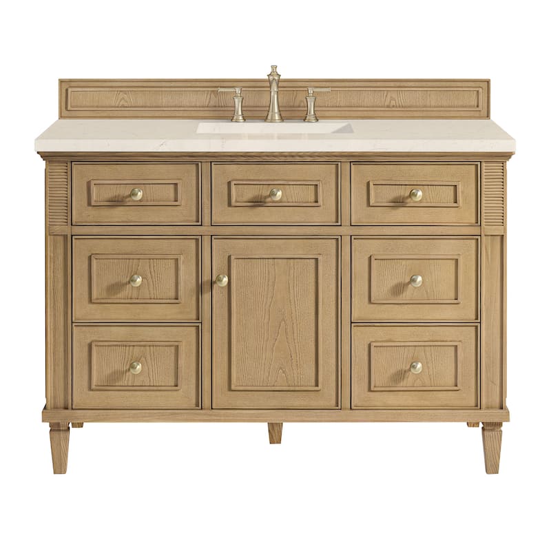 James Martin Vanities 424-V48-3EMR Lorelai 48" Single Basin Wood - Light Natural Oak - Oak Finish