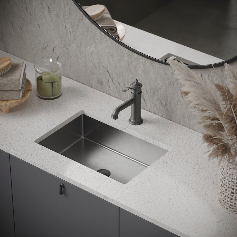 Karran Vineyard KBF470 Single-Handle Single Hole Basin Bathroom Faucet with Matching Pop-up Drain